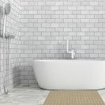 BEMISO BEMISO Shower Mat Non Slip Bathtub Mat with Suction Cups and Drain Holes 27.5 x15.7 Inch Bath Mat for Tub & Shower.Easy Dry,Easy to Cut,Eco-Friendly