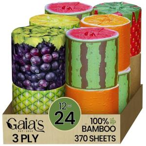 Gaias Premium Bamboo Toilet Paper - 12 Rolls
