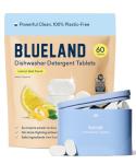 BLUELAND 100% Plastic-Free Dishwasher Detergent Tablets, Starter Set, 60 Count with tin, Lemon Zest, Eco-Friendly Dishwashing Pods, Natural, USDA Certified biobased