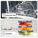 VERONES 10 Pack Glass Meal Prep Containers, Airtight Glass Lunch Containers, Stackable Glass Food Storage Containers Set with Lids,Exclusive of BPA,for Microwave, Oven, Freezer & Dishwasher,Grey