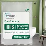 Bowery Home Eco-Friendly Recycled Polyester Shower Curtain Liner – Waterproof, Sustainable, Non-Toxic Shower Curtain Liner, with Rust-Proof Grommets, NOT Made in China - 72x72IN, 4G – Frosted