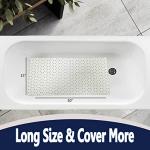 SafeLand- Non-Slip Bath, Shower, Tub Mat, TPR Material, Eco-Friendly, Non-PVC, Machine Washable, No Odor, with Powerful Suction Cups and Drain Holes, Tweed (15"x30" White)