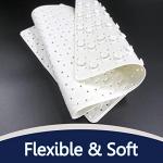SafeLand- Non-Slip Bath, Shower, Tub Mat, TPR Material, Eco-Friendly, Non-PVC, Machine Washable, No Odor, with Powerful Suction Cups and Drain Holes, Tweed (15"x30" White)