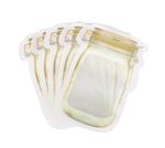 NATX 50Pcs Mason Jar Pattern Food Storage Bag Reusable Portable Stand Up Smell Proof Ziplock Bags Snack Saver Container Retail Package Bag Frosted Pouches Yellow 6×4.2in (15.7×10.5cm)