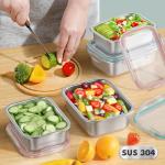 Fyrnova 8 PCS Food Storage Containers with Lids Airtight, Stainless Steel Containers Set for Kitchen Storage, Meal Prep, Lunch Containers, Microwave/Dishwasher Safe (41oz & 24oz)