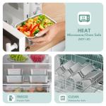 Fyrnova 8 PCS Food Storage Containers with Lids Airtight, Stainless Steel Containers Set for Kitchen Storage, Meal Prep, Lunch Containers, Microwave/Dishwasher Safe (41oz & 24oz)