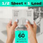 Zero Trace Dishwasher Detergent Eco-Friendly Sheets for Dish Washing - Plant Powered Technology- Unscented- 60 Loads