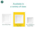 ECO SOUL Compostable Paper Plates 8 Inch (100 Count) Heavy Duty Disposable Dessert Plates, Eco-Friendly Sugarcane Bagasse Small Plates For Appetizer- White