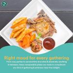 ECO SOUL Compostable Paper Plates 8 Inch (100 Count) Heavy Duty Disposable Dessert Plates, Eco-Friendly Sugarcane Bagasse Small Plates For Appetizer- White