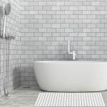 BEMISO BEMISO Shower Mat Non Slip Bathtub Mat with Suction Cups and Drain Holes 37.4 x15.7 Inch Bath Mat for Tub & Shower.Easy Dry,Easy to Cut,Eco-Friendly