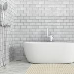 BEMISO BEMISO Shower Mat Non Slip Bathtub Mat with Suction Cups and Drain Holes 37.4 x15.7 Inch Bath Mat for Tub & Shower.Easy Dry,Easy to Cut,Eco-Friendly