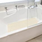 BEMISO BEMISO Shower Mat Non Slip Bathtub Mat with Suction Cups and Drain Holes 37.4 x15.7 Inch Bath Mat for Tub & Shower.Easy Dry,Easy to Cut,Eco-Friendly