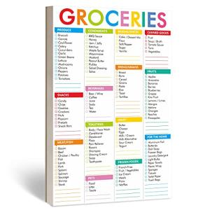 Hebayy 90 Sheets Fastcheck Grocery List Magnet Pad, 110 Printed Common Food for Fridge and Blank Grocery Shopping Spaces for Home. Size 6”x 9”