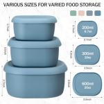 Blushtier 12 Pcs Silicone Food Storage Containers with Lids Reusable Silicone Snack Container 3 Size Lunch Box Bento with Lids Freezer Dishwasher Safe,6.7oz, 10oz, 20oz(Mo Landi Color)