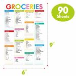 Hebayy 90 Sheets Fastcheck Grocery List Magnet Pad, 110 Printed Common Food for Fridge and Blank Grocery Shopping Spaces for Home. Size 6”x 9”