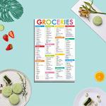 Hebayy 90 Sheets Fastcheck Grocery List Magnet Pad, 110 Printed Common Food for Fridge and Blank Grocery Shopping Spaces for Home. Size 6”x 9”