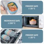 Blushtier 12 Pcs Silicone Food Storage Containers with Lids Reusable Silicone Snack Container 3 Size Lunch Box Bento with Lids Freezer Dishwasher Safe,6.7oz, 10oz, 20oz(Mo Landi Color)