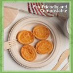 ibambo Bamboo Biodegradable Plates (50-Pack, 7-inch) | Sturdy & Microwave Safe | Heavy Duty Microwavable Disposable Plates | PFAS Free, Biodegradable | FSC Certified Alternative to Plastic