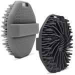 2-Pack Silicone Body Scrubber Shower Brushes,Exfoliating Body Scrubber for All Skin Type, Eco Friendly Shower Scrubber for Body, Silicone Body Brush for Showering(Black & Gray)