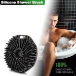 2-Pack Silicone Body Scrubber Shower Brushes,Exfoliating Body Scrubber for All Skin Type, Eco Friendly Shower Scrubber for Body, Silicone Body Brush for Showering(Black & Gray)