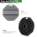 2-Pack Silicone Body Scrubber Shower Brushes,Exfoliating Body Scrubber for All Skin Type, Eco Friendly Shower Scrubber for Body, Silicone Body Brush for Showering(Black & Gray)