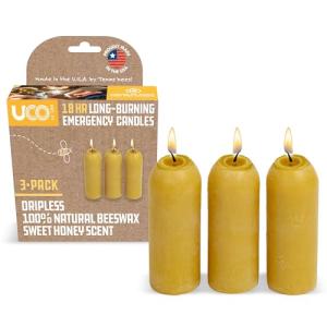 UCO 12-Hour Natural Beeswax Candles - Candle Lantern - 3 pack