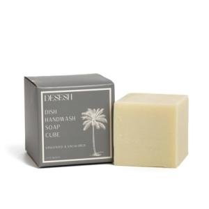 Natural Solid Dish Soap Bar, Concentrated Eco-Friendly Dishwashing Detergent, Extra Large Cube, Vegan, Hand-Made In The USA, No Plastic, No Artificial Fragrances or Colors