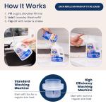 Truly Free Natural Laundry Detergent for Sensitive Skin | Eco Friendly, Plant Based, Baby Clothes Safe | Clean & Easy Powder to Liquid, 1 Pack Detergent + 1 Refillable Jug | Signature Scent, 50 Loads