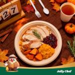 JOLLY CHEF Compostable Heavy Duty Plates 𝟭𝟬 𝗜𝗻𝗰𝗵 [𝟭𝟬𝟬 𝗣𝗮𝗰𝗸] Eco-Friendly Disposable Natural Paper Plate Bagasse Biodegradable Food Tray Bulk for Party Dinner Thanksgiving Day (Brown)