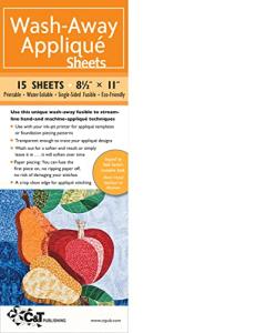 Wash-Away Applique Sheets: Printable; Water Soluble; Single Sided; Fusible; Eco-Friendly