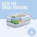 Ello Duraglass 3.4 Cup Meal Prep Sets 10Pc, 5 Pack Set- Glass Food Storage Container with Silicone Boot and Airtight BPA-Free Plastic Lids, Dishwasher, Microwave, and Freezer Safe, Halogen Blue