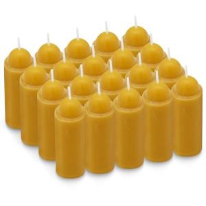 15-Hour Natural Beeswax Candles Compatible with Candle Lanterns - Smokeless Clean Long Lasting Burning for Outdoor, Camping, Emergency, Survival Emergency Preparedness- 20Pack