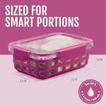 Ello Duraglass 3.4 Cup Meal Prep Sets 10Pc, 5 Pack Set- Glass Food Storage Container with Silicone Sleeve and Airtight BPA-Free Plastic Lids, Dishwasher, Microwave, and Freezer Safe, Evening Orchard