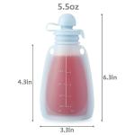 PandaEar Reusable Silicone Baby Food Pouches, 4 Pack Squeeze Pouches for Toddler Kids, BPA-Free Silicone Refillable Baby Food Storage, 5.5 oz