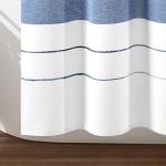 Lush Decor Chic Stripe Yarn Dyed Eco-Friendly Recycled Cotton Shower Curtain, 72" x 72", Navy & Blue