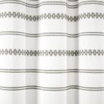 Lush Decor Breezy Chic Tassel Jacquard Eco-Friendly Recycled Cotton Shower Curtain, 72" x 72", Light Gray