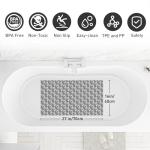 XIYUNTE Shower Mat Bathtub Mat Non Slip, 27''x16'' Soft and Comfortable Anti Slip Shower Mat, Eco-Friendly TPE+PP Shower Non Slip Mat with Powerful Suction Cups, Machine Washable, Easy to Cut, Grey