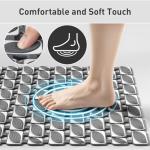 XIYUNTE Shower Mat Bathtub Mat Non Slip, 27''x16'' Soft and Comfortable Anti Slip Shower Mat, Eco-Friendly TPE+PP Shower Non Slip Mat with Powerful Suction Cups, Machine Washable, Easy to Cut, Grey