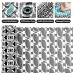 XIYUNTE Shower Mat Bathtub Mat Non Slip, 27''x16'' Soft and Comfortable Anti Slip Shower Mat, Eco-Friendly TPE+PP Shower Non Slip Mat with Powerful Suction Cups, Machine Washable, Easy to Cut, Grey