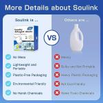 Soulink Laundry Detergent Sheets Fresh Linen Scent 240 Loads，Eco Friendly Detergent Strips for Travel & Home - No Plastic Jug Soap Strips, Plant-based, Hypoallergenic. Safe for Sensitive Skin