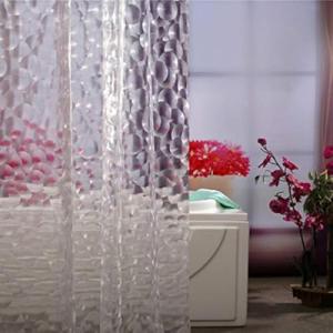 Adwaita 3D Bubbles Shower Curtain Liner,No Odors,Eco Friendly (Clear)