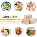 Yesland 50 Pcs Compostable Take Out Food Containers with Lid, 33 oz Bagasse to Go Container 2 Compartment Rectangular Disposable Paper Bowl, Meal Prep Food Container for Salad Leftovers