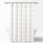 Lush Decor Boho Circle Tufted Yarn Dyed Eco-Friendly Recycled Cotton Shower Curtain, 72" x 72", Gray