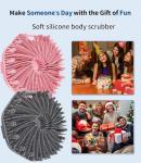 2Pcs Silicone Body Scrubber,Exfoliating Body Scrubbers for use in Shower,Silicone Body Brush for Showering and Anti-Slippery Handles for All Skin Types,Eco Friendly Shower Scrubber for Body (Black)