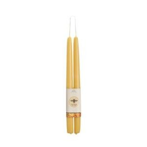 Big Dipper Wax Works Beeswax Taper Candles, Pair of Hand-Dipped 100% Pure Beeswax, Unscented with Natural Honey Aroma, 12" x 7/8" Standard Size, Long 12-Hour Burn, Eco-Friendly Handmade Candles