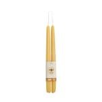 Big Dipper Wax Works Beeswax Taper Candles, Pair of Hand-Dipped 100% Pure Beeswax, Unscented with Natural Honey Aroma, 12" x 7/8" Standard Size, Long 12-Hour Burn, Eco-Friendly Handmade Candles