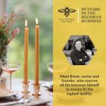 Big Dipper Wax Works Beeswax Taper Candles, Pair of Hand-Dipped 100% Pure Beeswax, Unscented with Natural Honey Aroma, 12" x 7/8" Standard Size, Long 12-Hour Burn, Eco-Friendly Handmade Candles