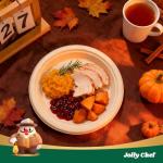 JOLLY CHEF Compostable Heavy Duty Plates 9 Inch [300 Pack] Eco-Friendly Disposable Natural Paper Plates Bagasse Biodegradable Bulk for Party Dinner Sugarcane Fibers Thanksgiving Day (Brown)