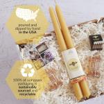Big Dipper Wax Works Beeswax Taper Candles, Pair of Hand-Dipped 100% Pure Beeswax, Unscented with Natural Honey Aroma, 12" x 7/8" Standard Size, Long 12-Hour Burn, Eco-Friendly Handmade Candles