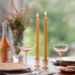 Big Dipper Wax Works Beeswax Taper Candles, Pair of Hand-Dipped 100% Pure Beeswax, Unscented with Natural Honey Aroma, 12" x 7/8" Standard Size, Long 12-Hour Burn, Eco-Friendly Handmade Candles